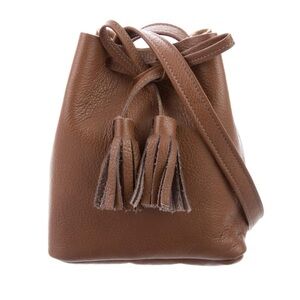 Shaffer Los Angeles Brown Leather La Greta Crossbody Bag 8.5"x6"x2"